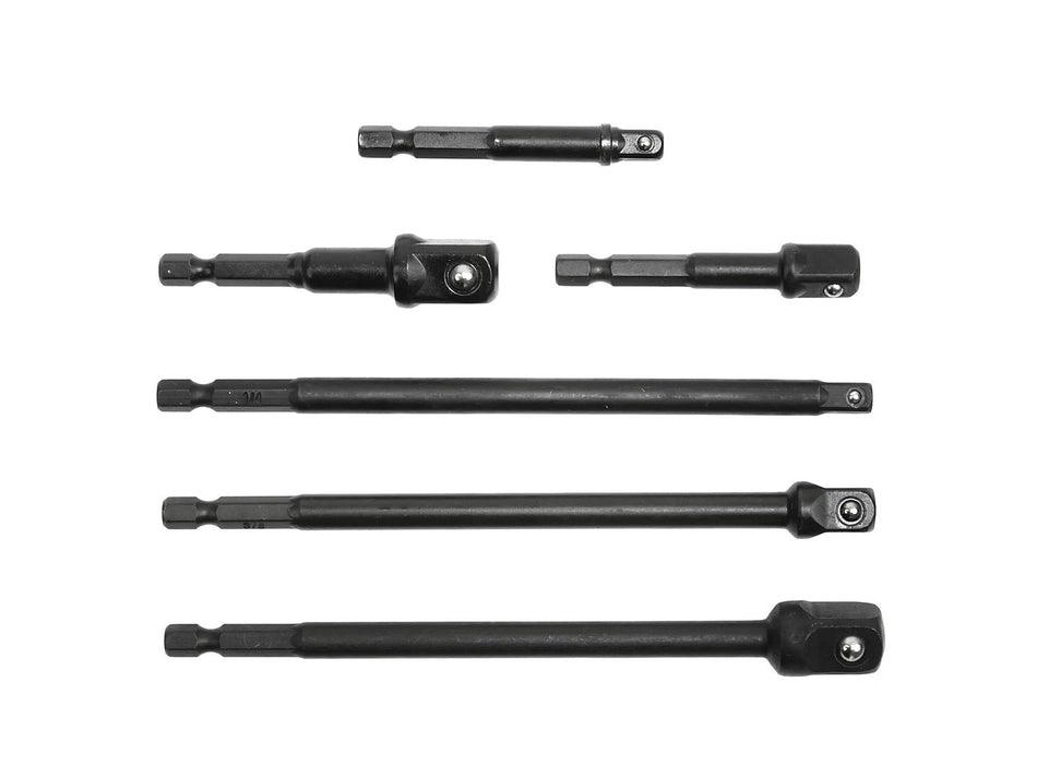 6-delige slagmoersleutel opzetset 1/4"-1/2"