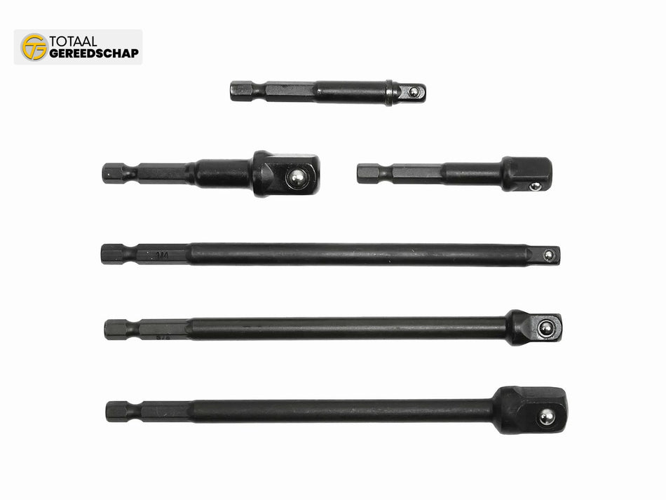 6 Pcs Impact Driver Socket Extension Set 1/4"-1/2"
