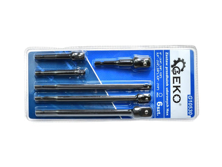 6-delige slagmoersleutel opzetset 1/4"-1/2"