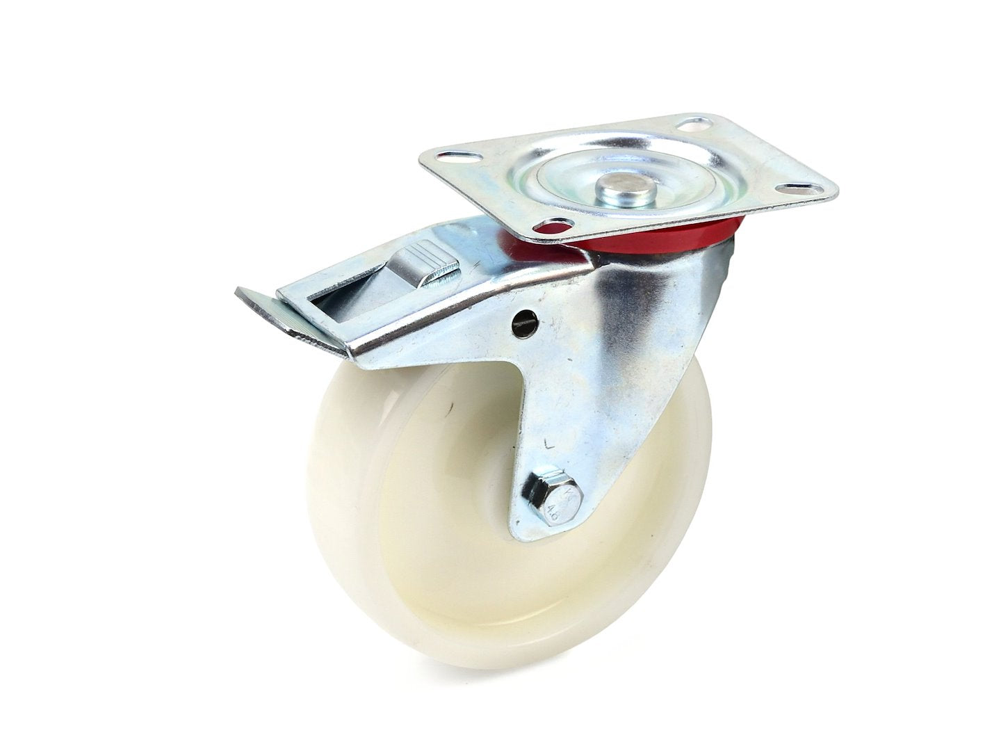 zwenkwiel plaat met rem 125mm PP