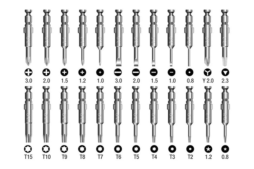 Precisiekruiskopschroevendraaierset 25 stuks