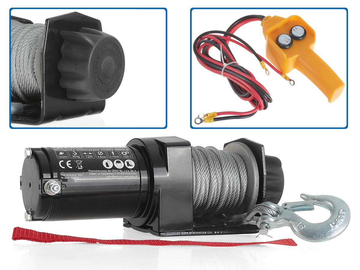 Elektrische lier 12V 2000LB