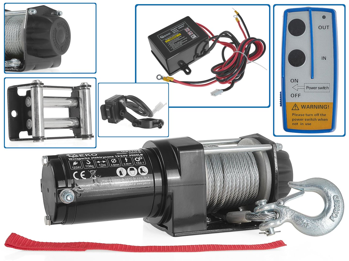 Elektrische lier 12V 2500LB