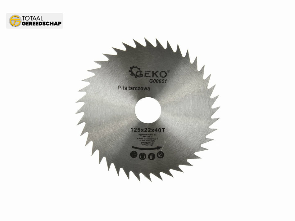 Circular saw blade for wood 125x22x40T