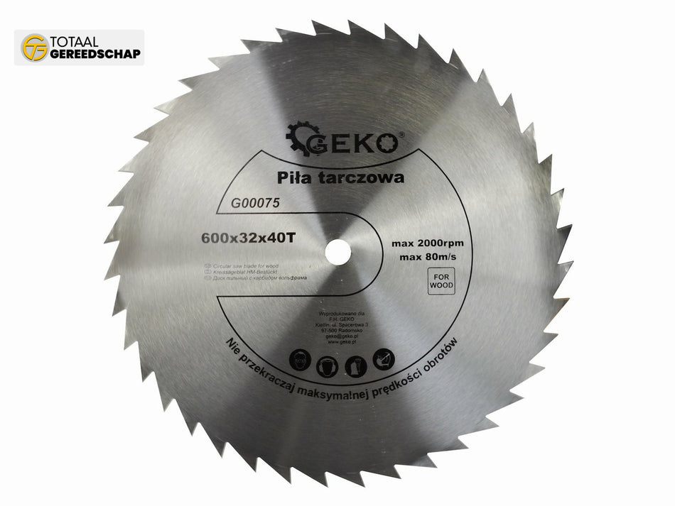 Circular saw blade for wood 600x32x40T