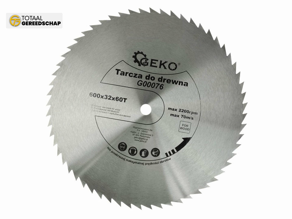 Circular saw blade for wood 600x32x60T