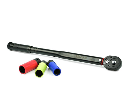 Momentsleutel 1/2" 28-210Nm + dopsleutelset Zwart HD