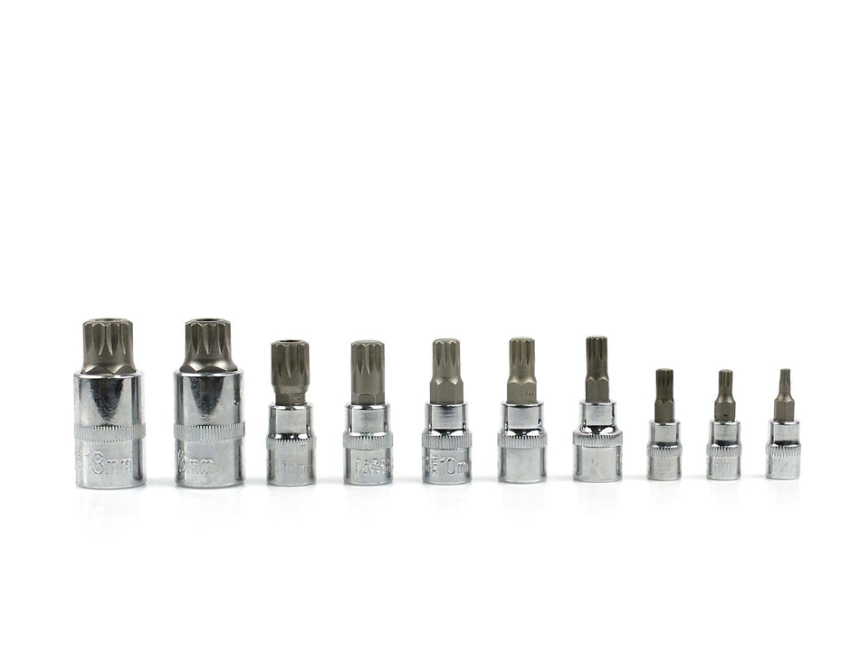 10-delige spline dopsset 1/4-1/2"