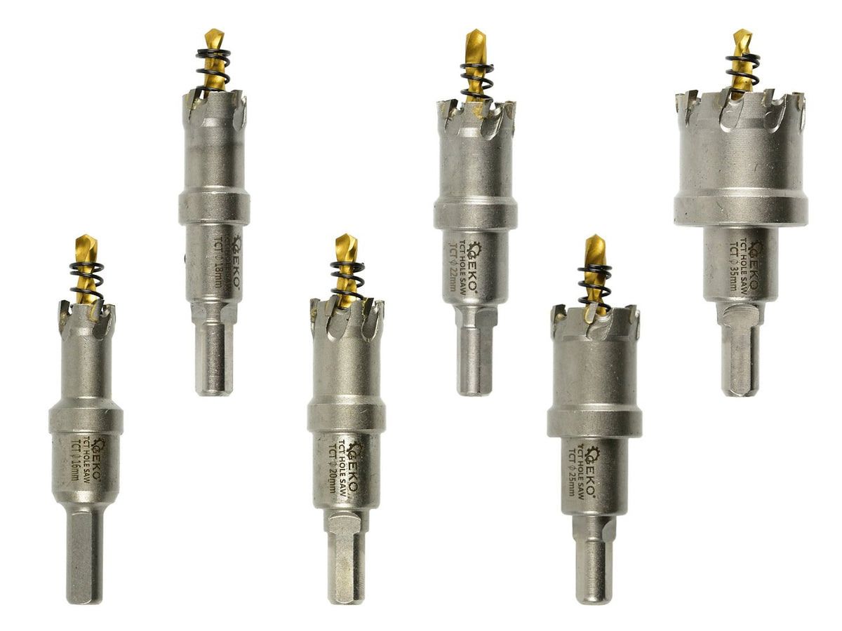Set metalen gatenzagen met titanium boor 6 stuks. 16-35mm