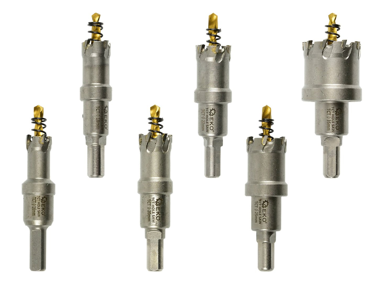 Set metalen gatenzagen met titanium boor 6 stuks. 16-35mm