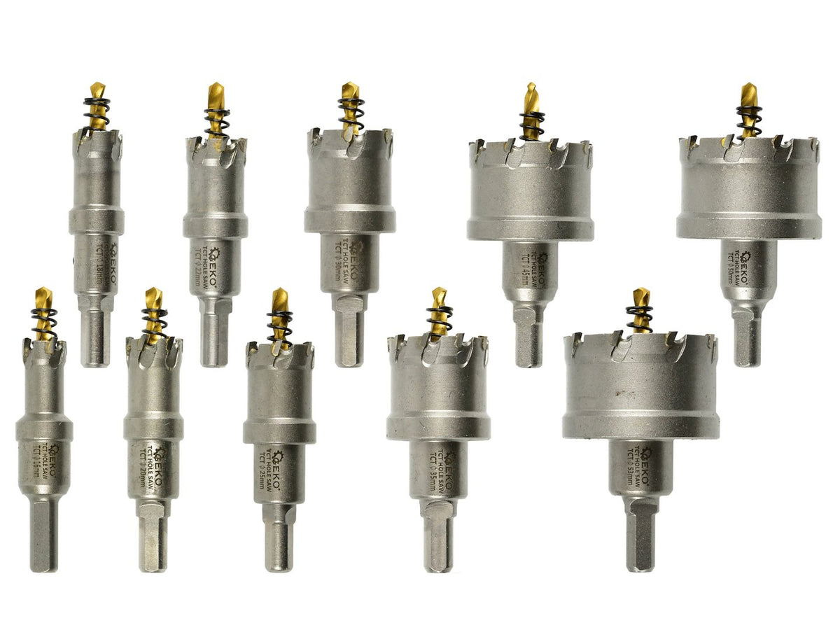 Set metalen gatenzagen met titanium boor 10 stuks. 16-53mm