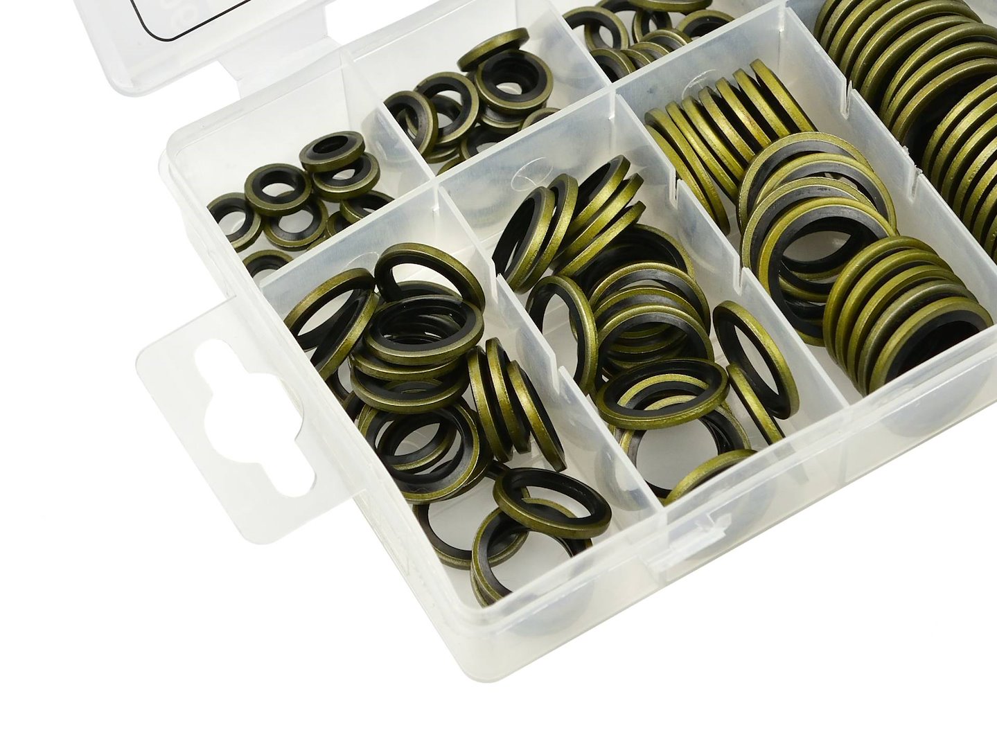 150-delige set metaal-rubber ringen