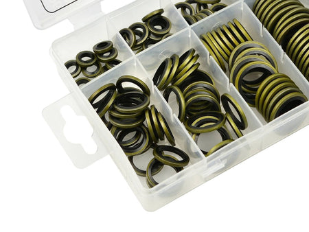 150-delige set metaal-rubber ringen