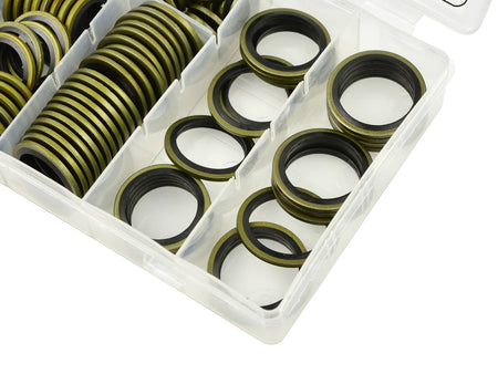 150-delige set metaal-rubber ringen