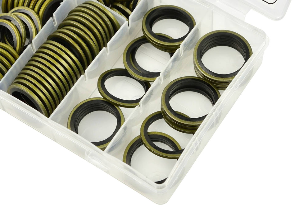 150-delige set metaal-rubber ringen