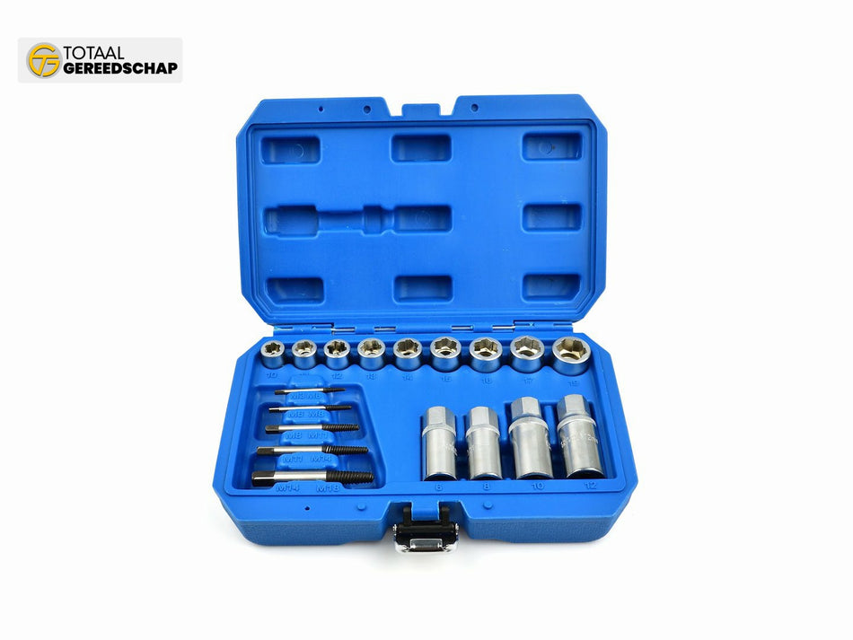 Set of extractors for screws and studs 17 pcs.