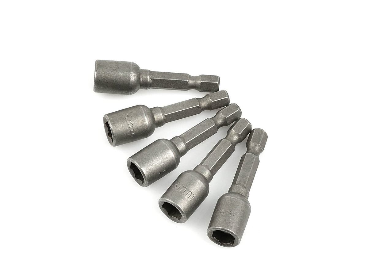 Set magnetische doppen voor 8 mm × 48 mm 1/4" schroeven, 5 stuks (100).