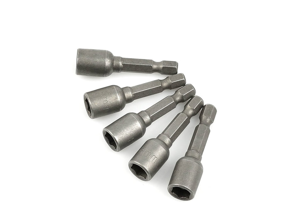 Set magnetische doppen voor 8 mm × 48 mm 1/4" schroeven, 5 stuks (100).