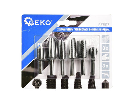 Set van 6 vijl- en afzinkboren