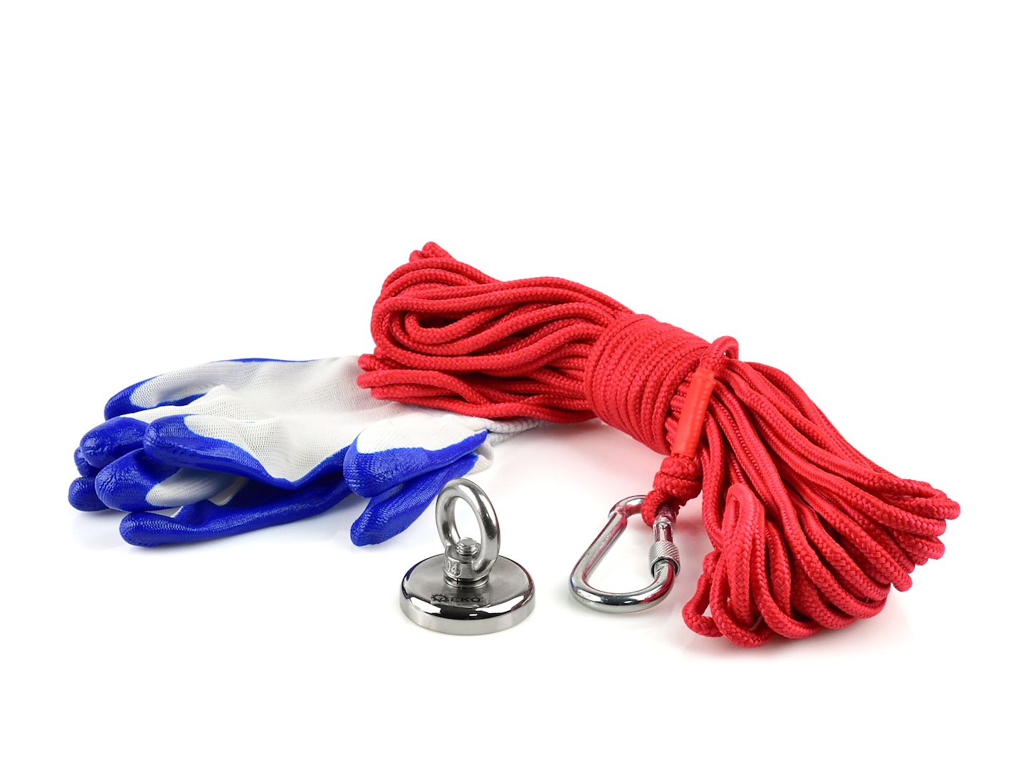 Neodymiummagneet 50kg set met touw 20m en handschoenen