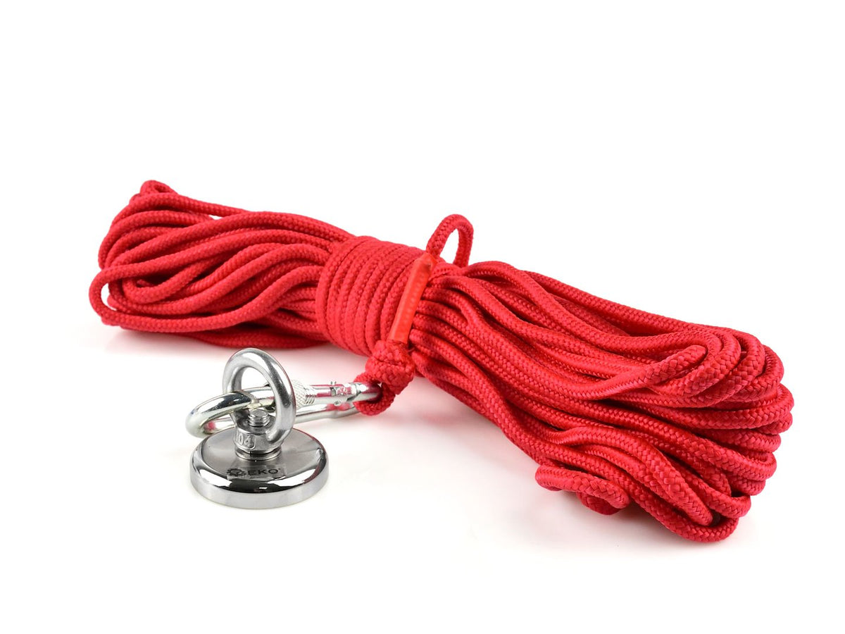 Neodymiummagneet 50kg set met touw 20m en handschoenen