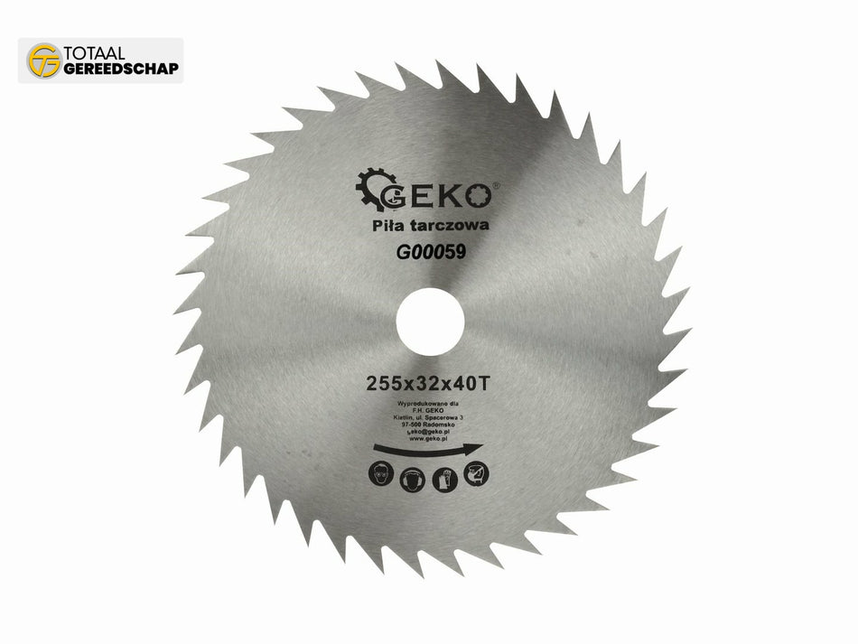 Circular saw blade for wood 250x32x40T non tip