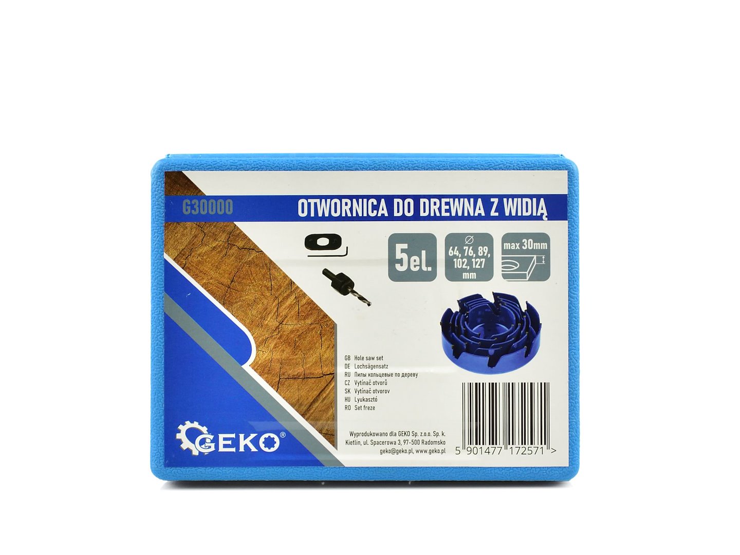 Set widia gatenzagen voor hout 5 stuks 64-127mm