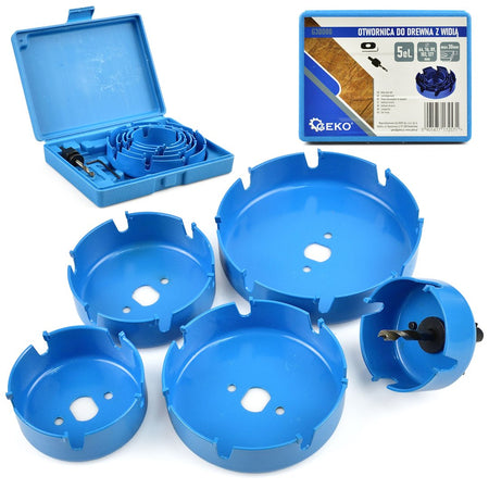 Set widia gatenzagen voor hout 5 stuks 64-127mm