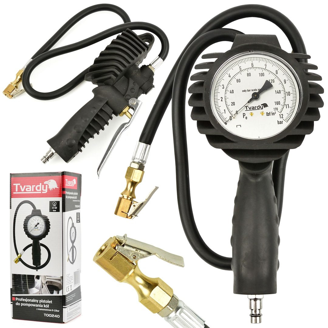 Professionele bandenpistool 0-12 bar met manometer