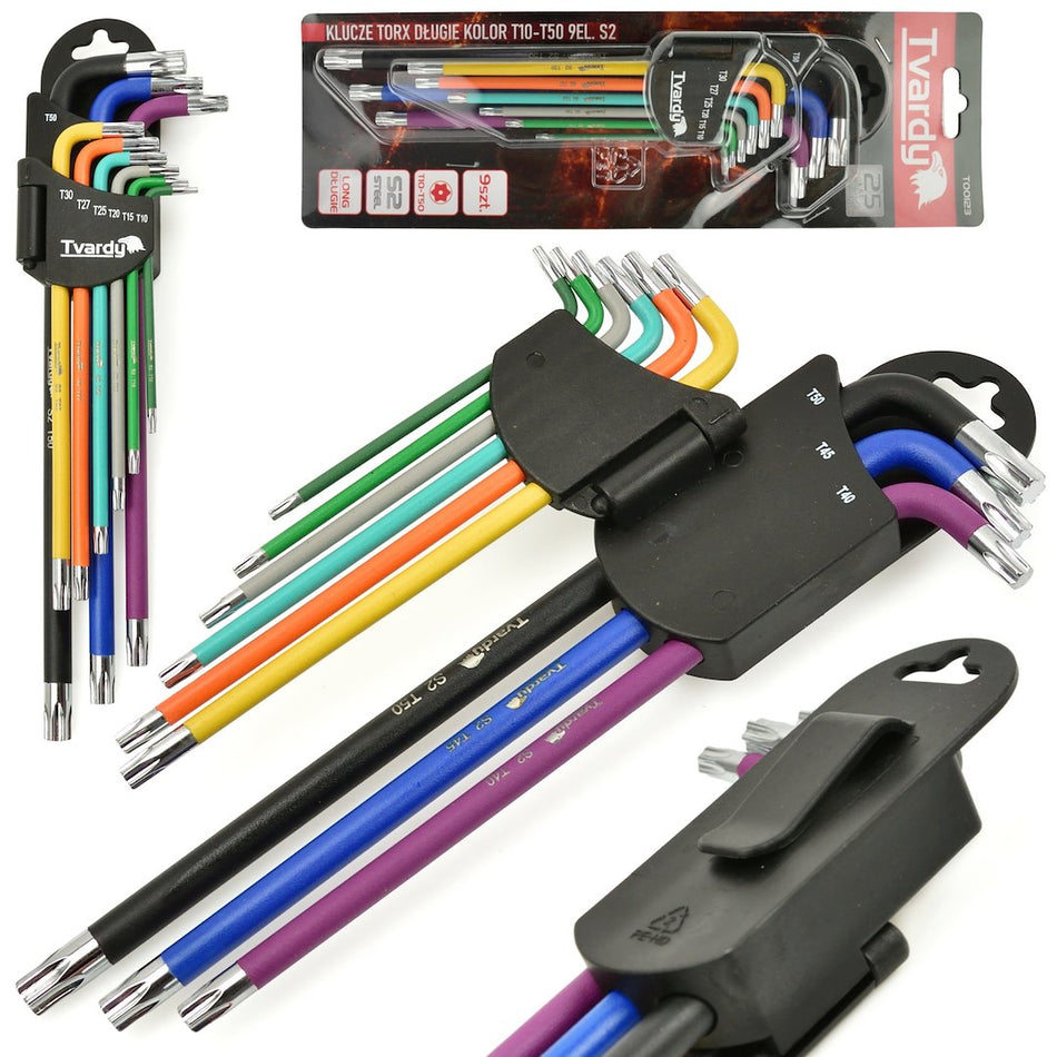 9-delige lange arm Torx sleutelset materiaal S2