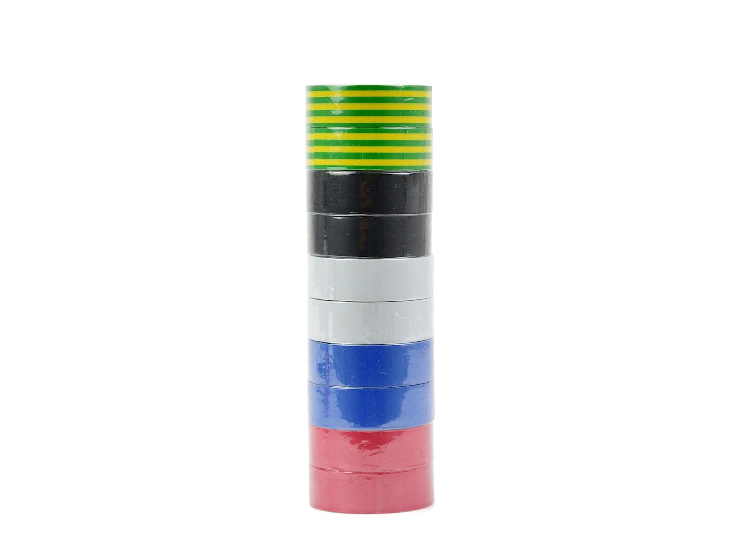 Set isolatietape 19mm x 0,13mm x 10m – 10 stuks (5 kleuren)