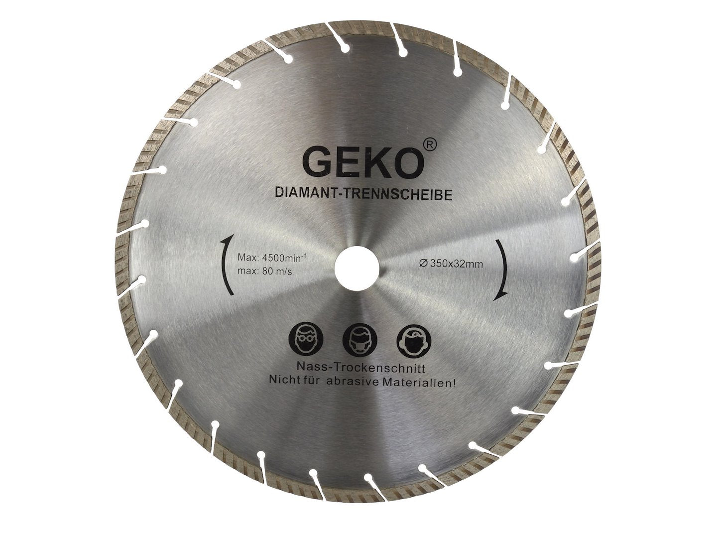Segmenten turbo rand diamantschijf 350mm x 32mm LASER-grijs