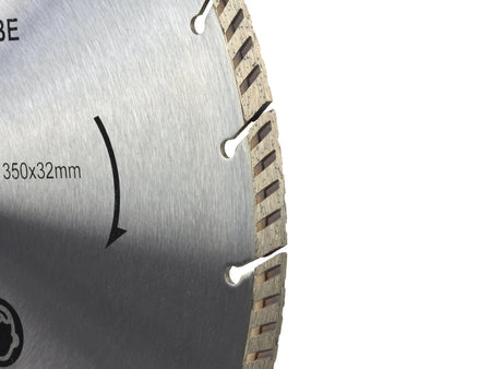 Segmenten turbo rand diamantschijf 350mm x 32mm LASER-grijs