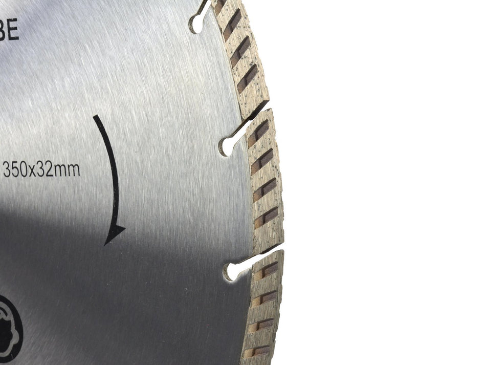 Segmenten turbo rand diamantschijf 350mm x 32mm LASER-grijs