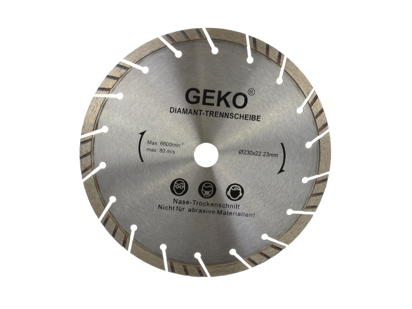 Gesegmenteerd Turbo Rand Diamantzaagblad 230mm x 22mm LASER-grijs