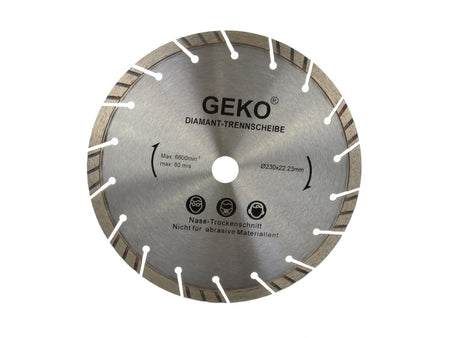 Gesegmenteerd Turbo Rand Diamantzaagblad 230mm x 22mm LASER-grijs