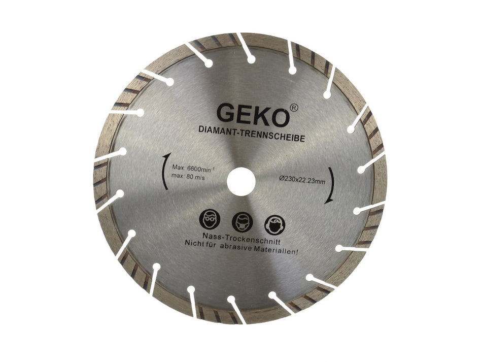 Gesegmenteerd Turbo Rand Diamantzaagblad 230mm x 22mm LASER-grijs