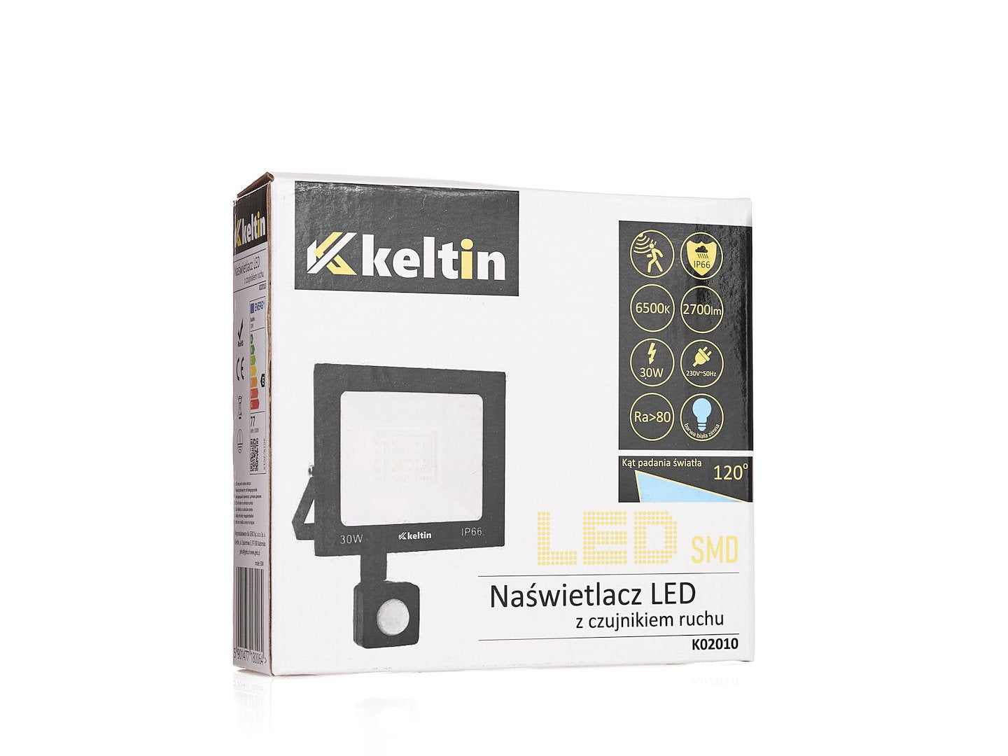 LED-schijnwerper 30W met bewegingssensor – koud wit 6500K