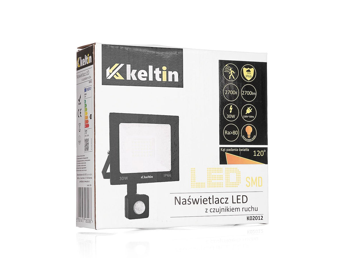 LED-schijnwerper 30W met bewegingssensor – warm wit 2700K