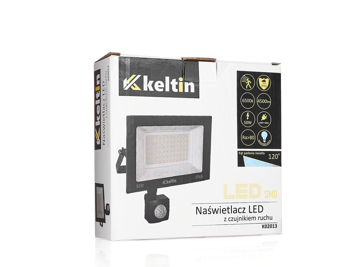 LED-schijnwerper 50W met bewegingssensor – koud wit 6500K