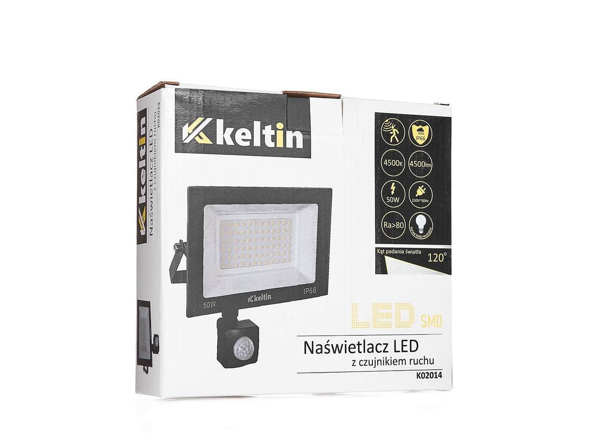LED-schijnwerper 50W met bewegingssensor – neutraal wit 4500K