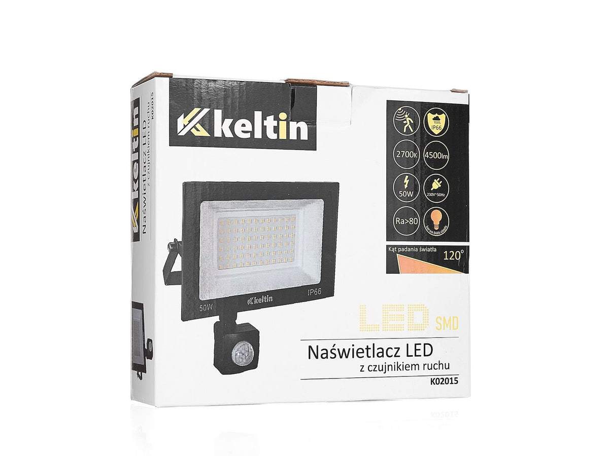 LED-schijnwerper 50W met bewegingssensor – warm wit 2700K