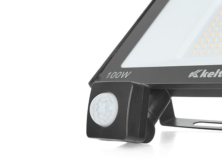 LED-schijnwerper 100W met bewegingssensor – koud wit 6500K