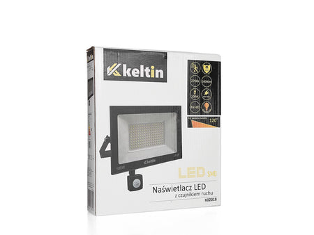 LED-schijnwerper 100W met bewegingssensor – warm wit 2700K