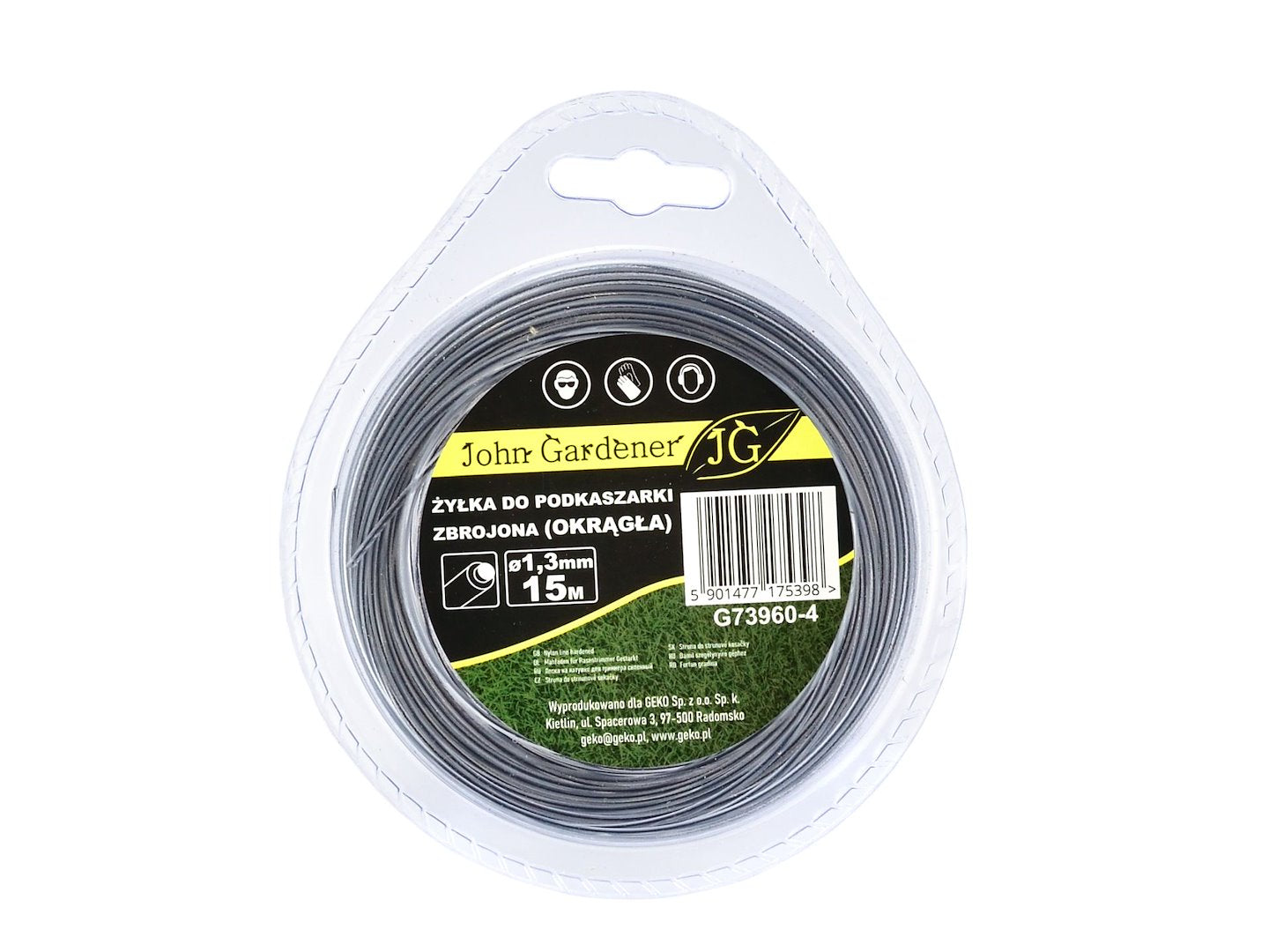 Versterkte nylondraad voor trimmer 1.3mm x 15m rond