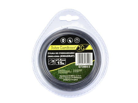 Versterkte nylondraad 1.6mm x 15m vierkant