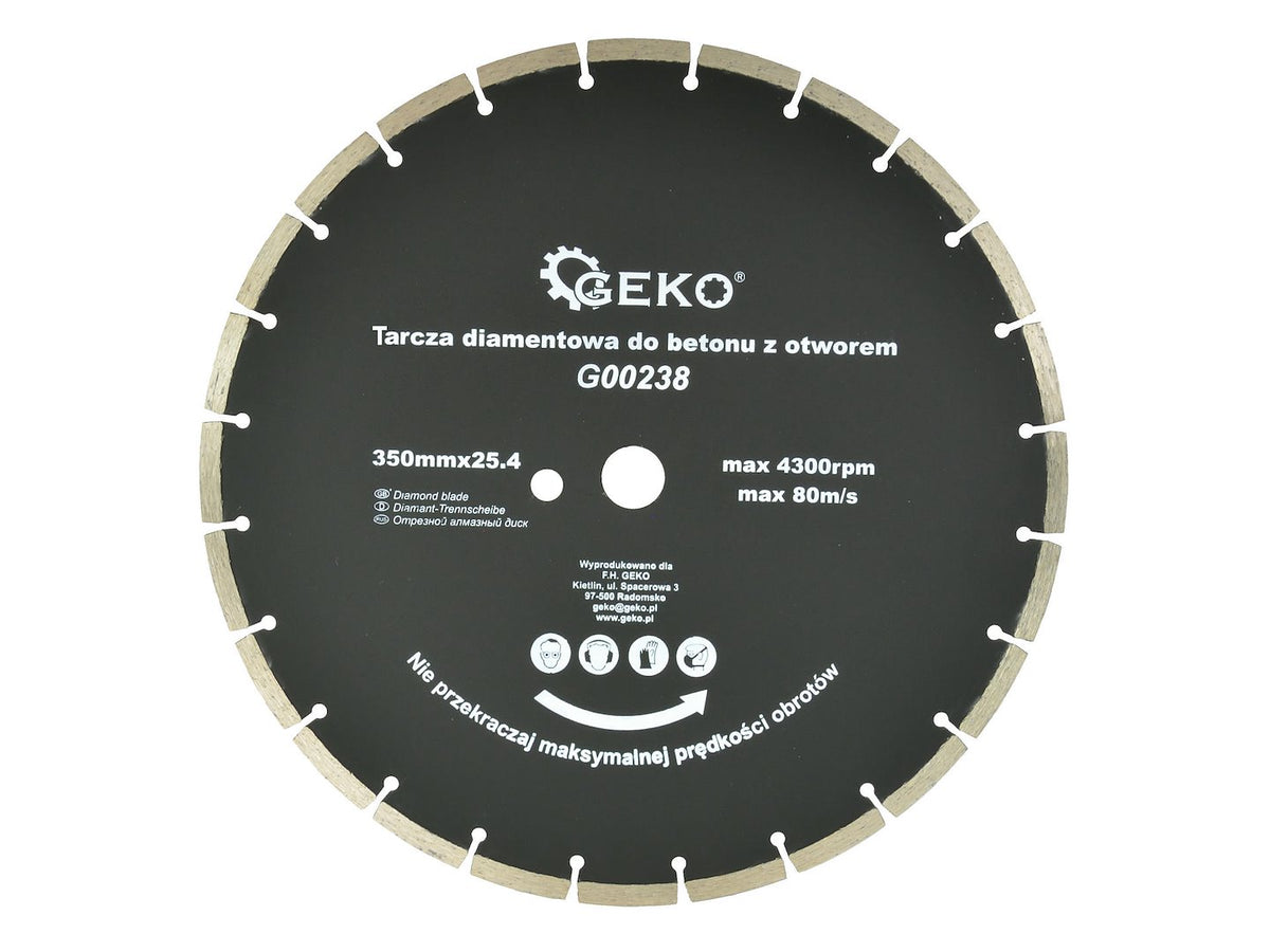 Gesegmenteerd Rand Diamantzaagblad 350x25,4mm met Extra Gat