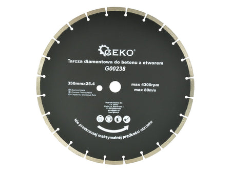 Gesegmenteerd Rand Diamantzaagblad 350x25,4mm met Extra Gat