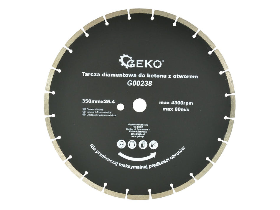 Gesegmenteerd Rand Diamantzaagblad 350x25,4mm met Extra Gat