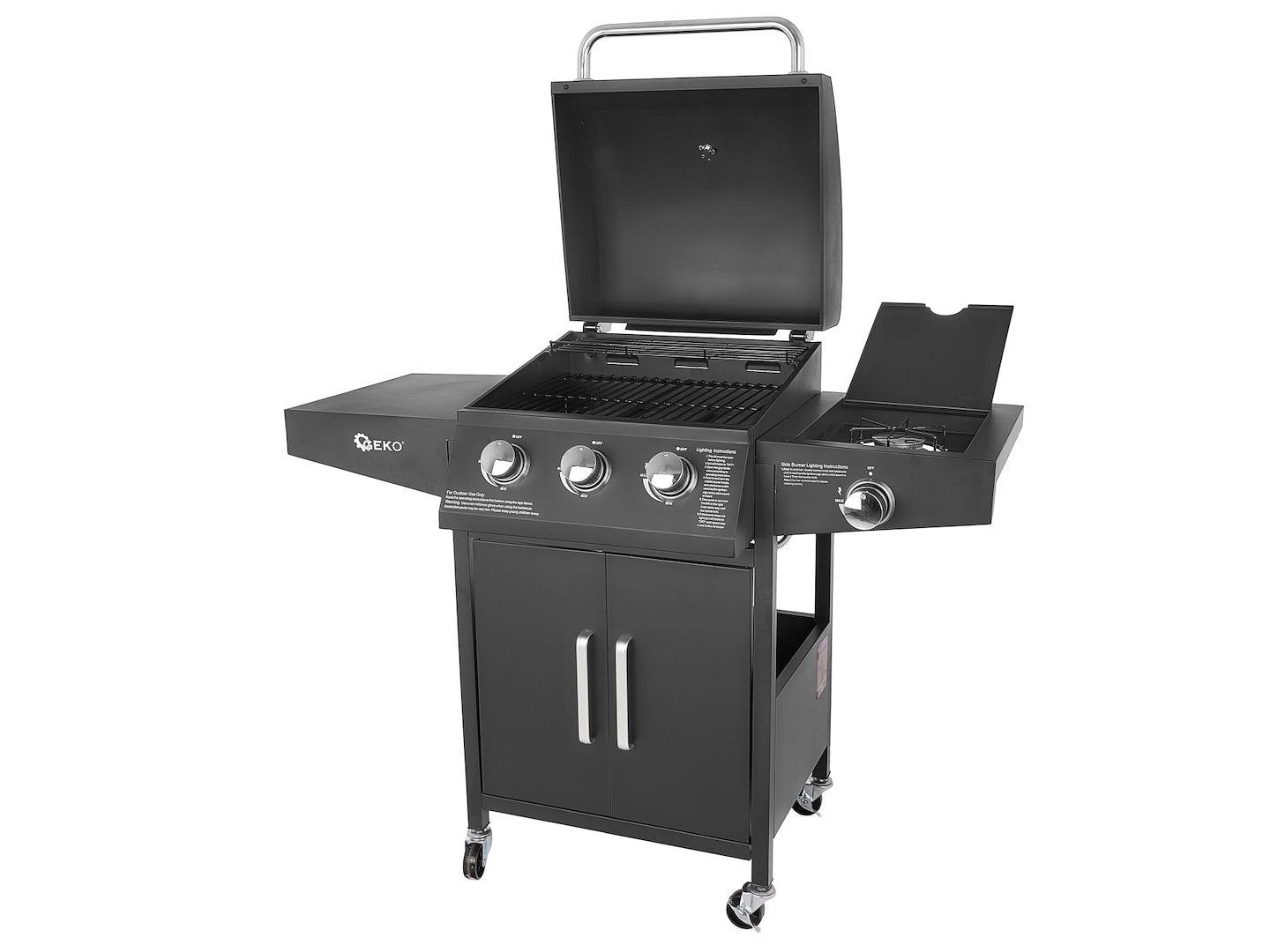 Gasbarbecue 4 branders (3 + 1) 13,5 kW